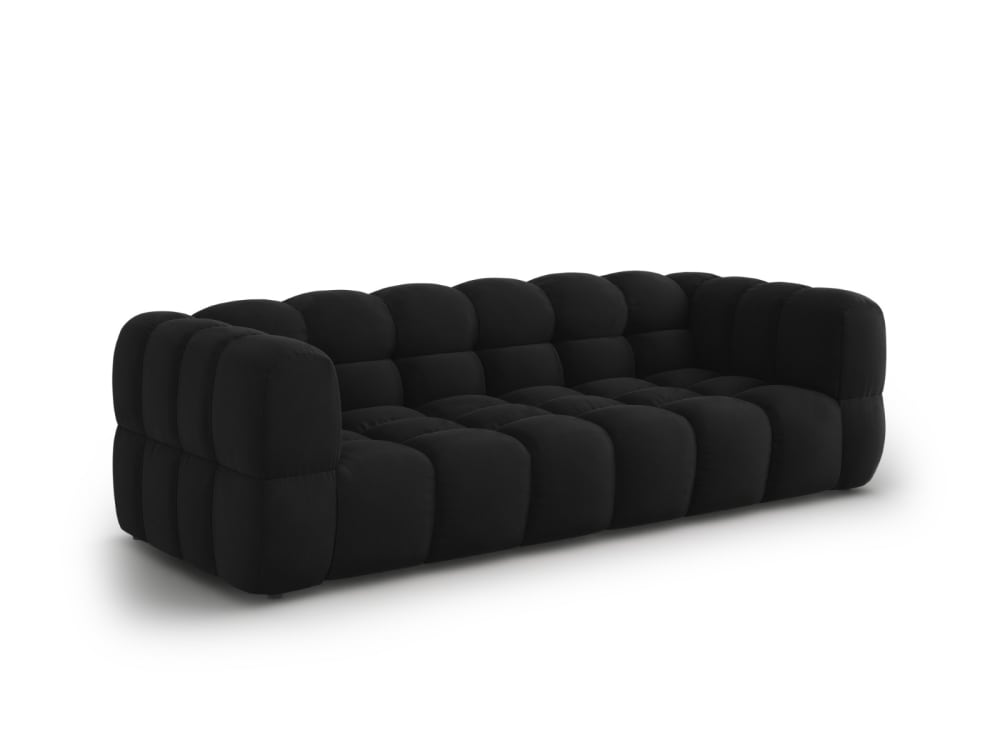 4-Sitzer modulares Sofa aus Samt schwarz 244x75x102cm Samt Schwarz Cosmopolitan Design Sofas und Sessel Sofas 2-Sitzer-Sofas & 3-Sitzer-Sofas