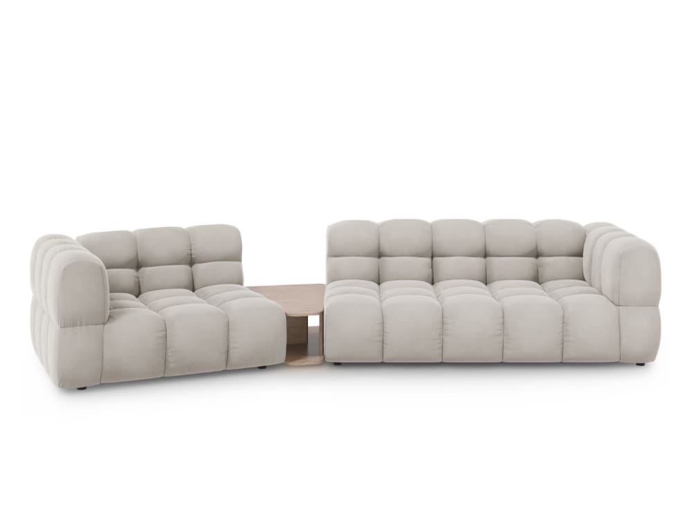 wohnli-moebel-suche-M26045127 Wohnli Möbelsuche - 3-Sitzer modulares Sofa links aus Samt leichtes beige