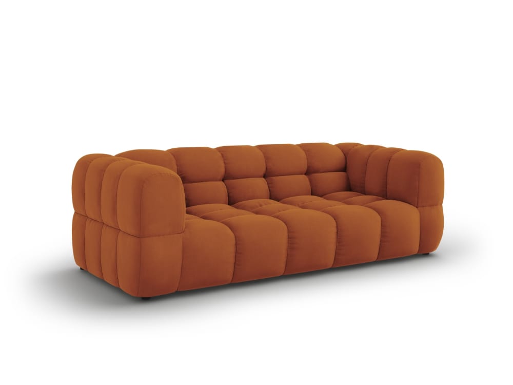 3-Sitzer Sofa aus Samt terrakotta 214x75x102cm Samt Braun Cosmopolitan Design Sofas und Sessel Sofas 2-Sitzer-Sofas & 3-Sitzer-Sofas