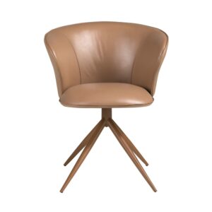 wohnli-moebel-suche-M26045190-1 Drehstuhl aus Kunstleder in Camel 65x79x65cm PVC - Polyvinlychlorid Braun Angel Cerda Möbel Esszimmermöbel Stühle