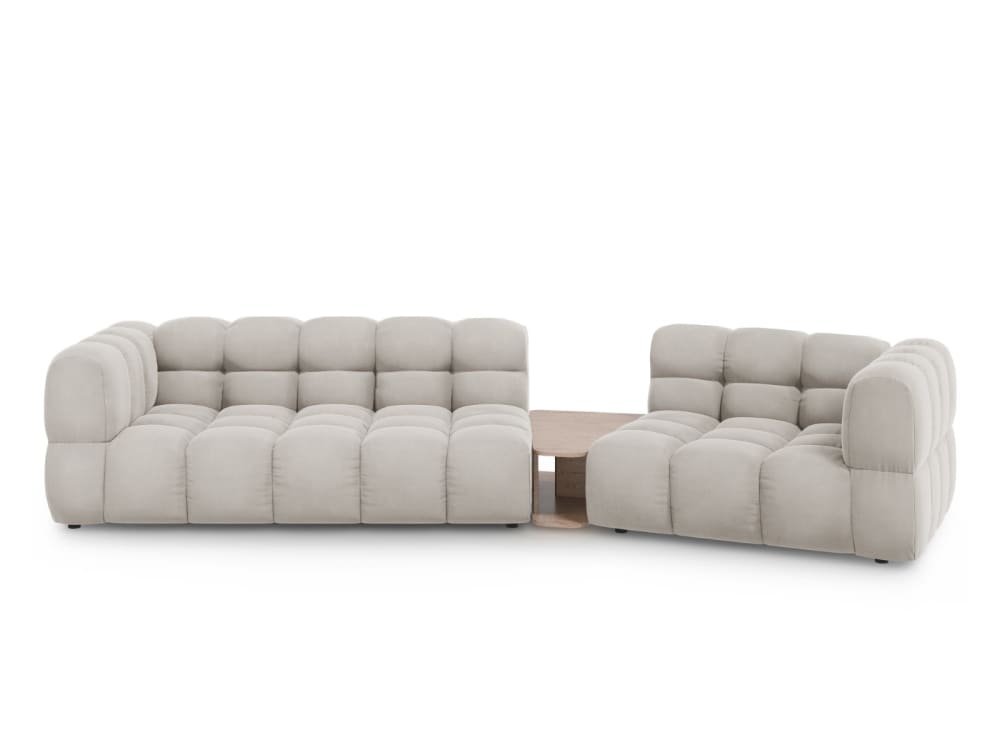 wohnli-moebel-suche-M26045207 Wohnli Möbelsuche - 3-Sitzer modulares Sofa rechts aus Samt leichtes beige