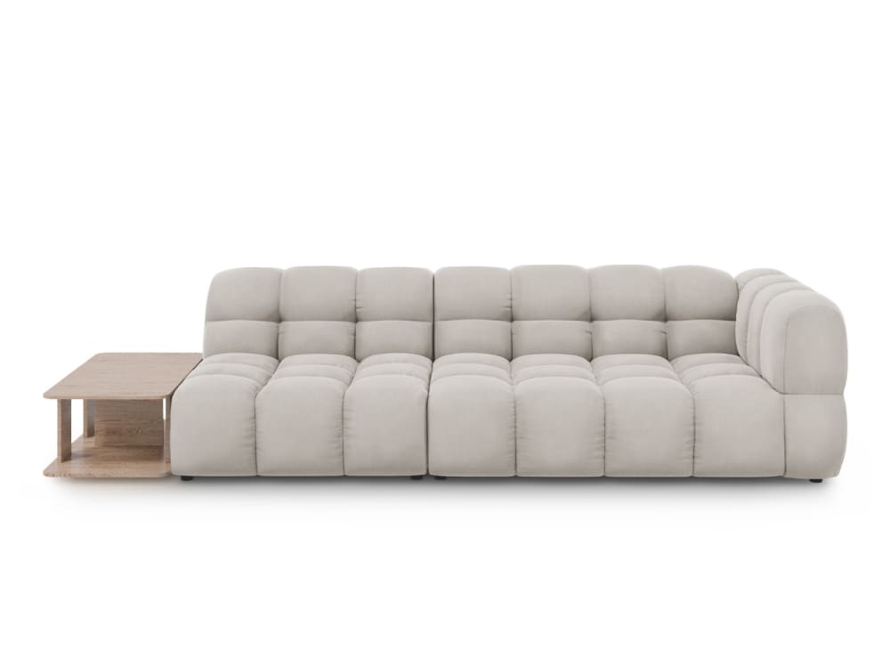wohnli-moebel-suche-M26045209 Wohnli Möbelsuche - 4-Sitzer modulares Sofa links aus Samt leichtes beige
