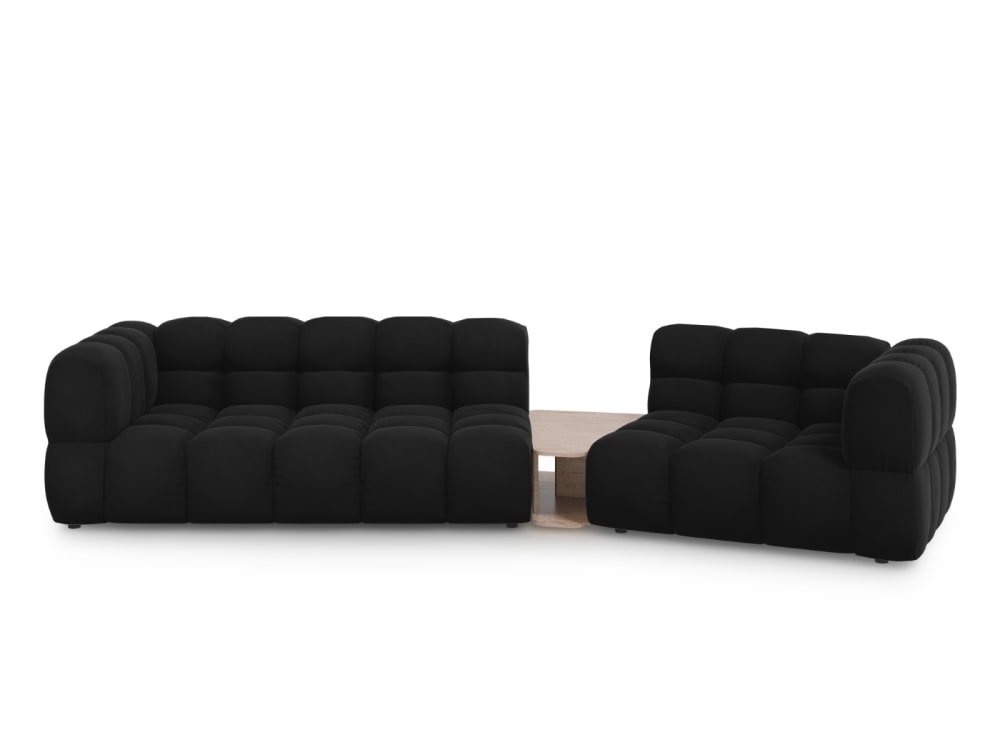 wohnli-moebel-suche-M26045216 Wohnli Möbelsuche - 3-Sitzer modulares Sofa rechts aus Samt schwarz