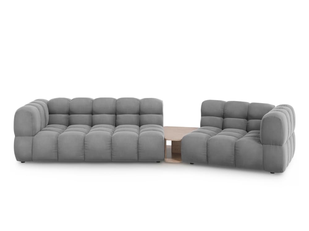 wohnli-moebel-suche-M26045234 Wohnli Möbelsuche - 3-Sitzer modulares Sofa rechts aus Samt hellgrau