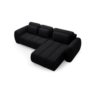 wohnli-moebel-suche-M26045265-1 Ecksofa mit Schlaffunktion Premium Schwarz 190x95x304cm Holz Schwarz Furnisell Sofas und Sessel Sofas Ecksofas