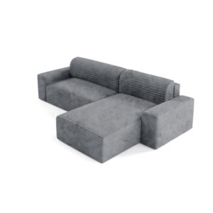 wohnli-moebel-suche-M26045268-1 Ecksofa mit Schlaffunktion Grau 185x70x300cm Holz Grau Furnisell Sofas und Sessel Sofas Ecksofas