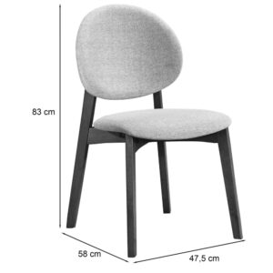 wohnli-moebel-suche-M26046221-1 Holzstuhl Helles Holz / Hellgrau 48x83x48cm Stoff Grau Selsey Möbel Esszimmermöbel Stühle