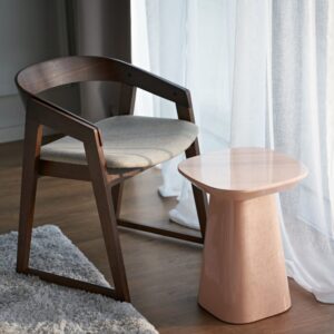 wohnli-moebel-suche-M26046378-1 Holzstuhl Braun / Beige 55x68x55cm Stoff Braun Selsey Möbel Esszimmermöbel Stühle