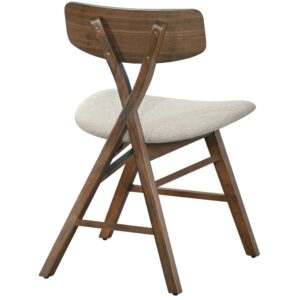 Holzstuhl Braun / Beige 51x78x51cm Stoff Beige Selsey Möbel Esszimmermöbel Stühle