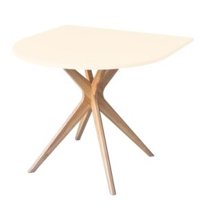 wohnli-moebel-suche-M26046415 Wohnli Möbelsuche - Halbovaler Tisch 80x80 3 Personen MDF perlweiß | Esche