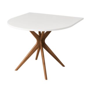 wohnli-moebel-suche-M26046443 Wohnli Möbelsuche - Halbovaler Tisch 80x80 3 Personen MDF weiß | Esche Eiche gebeizt