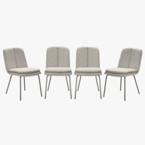 wohnli-moebel-suche-M26046885 Wohnli Möbelsuche - Stühle 4er Set aus Stoff Beine aus beige lackiertem Metall H85 cm