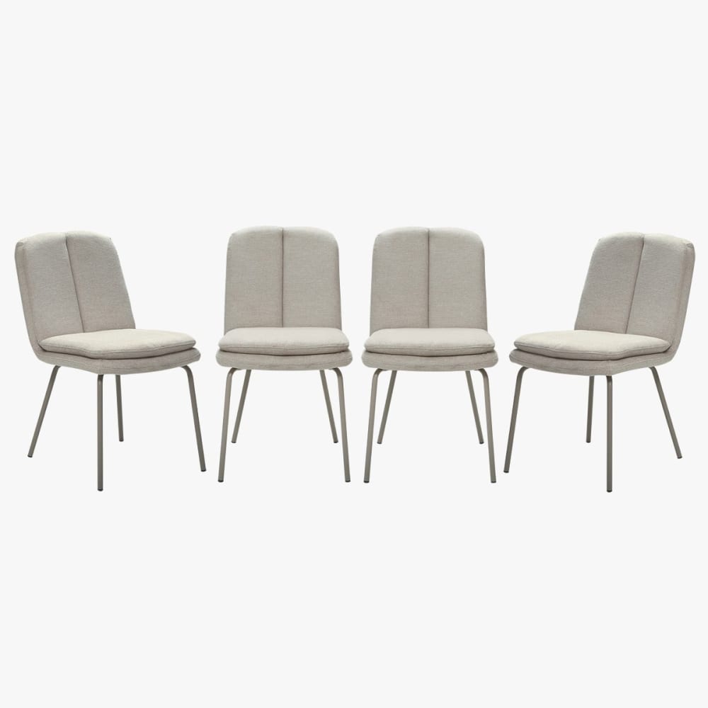 wohnli-moebel-suche-M26046885 Wohnli Möbelsuche - Stühle 4er Set aus Stoff Beine aus beige lackiertem Metall H85 cm