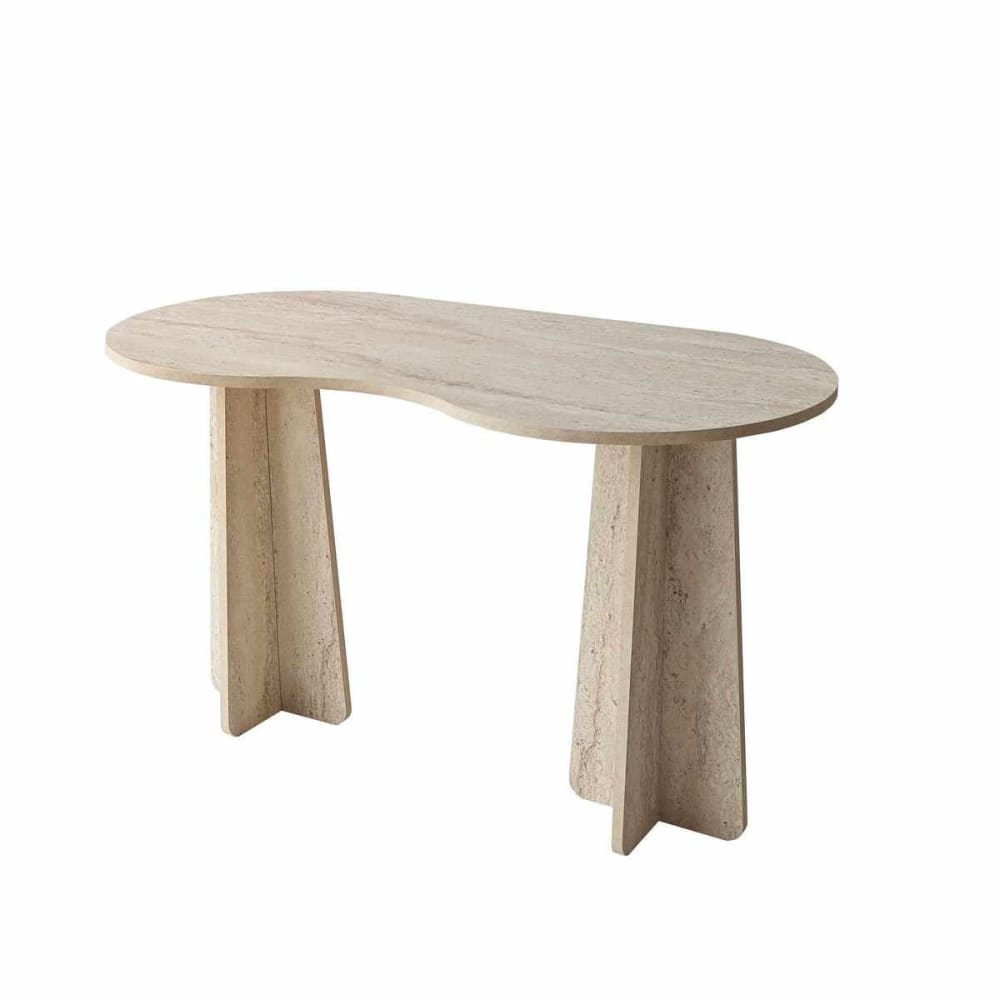 wohnli-moebel-suche-M26046905 Wohnli Möbelsuche - Schreibtisch mit organisch-form L120 cm - Travertindekor