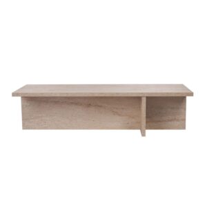 wohnli-moebel-suche-M26046930 Wohnli Möbelsuche - Couchtisch asymmetrischem Fuß L120 cm - Travertindekor