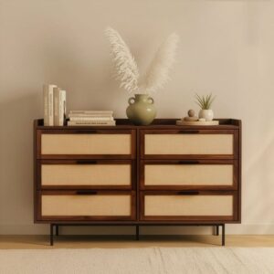 wohnli-moebel-suche-M26046931-1 6 Schubladen Fronten aus echtem Stoff L120 cm