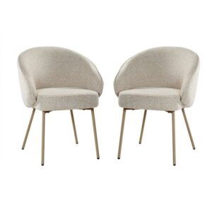Wohnli Möbelsuche - Stühle 2er-Set aus Stoff Beine aus Metall beige H81 cm