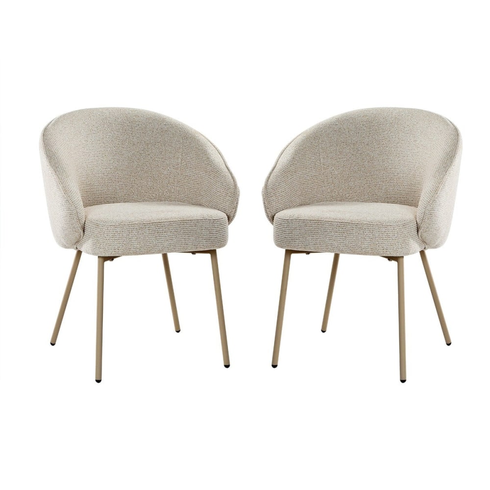 wohnli-moebel-suche-M26046938 Wohnli Möbelsuche - Stühle 2er-Set aus Stoff Beine aus Metall beige H81 cm