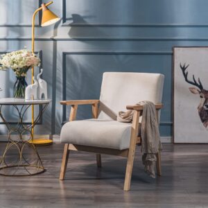 wohnli-moebel-suche-M26046982-1 Polstersessel aus Massivholz und Stoff Beige 70x76x60cm Holz Beige Nordlys Sofas und Sessel Sessel, Poufs und Fußbänke Sessel