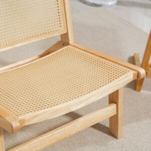 wohnli-moebel-suche-M26046987-1 Sessel ohne Armlehne mit Rattan-Rückenlehne Brown 70x74x64cm Holz Braun ComfortXL Sofas und Sessel Sessel, Poufs und Fußbänke Sessel