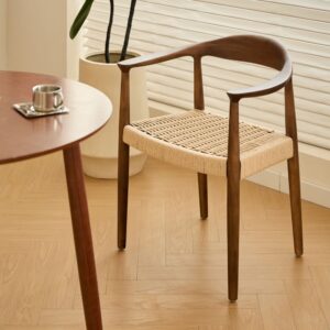 wohnli-moebel-suche-M26047012-1 Esszimmerstühle (2er Set) aus dunklem Holz und Seil 53x72x64cm Holz Braun Nordlys Möbel Esszimmermöbel Stühle