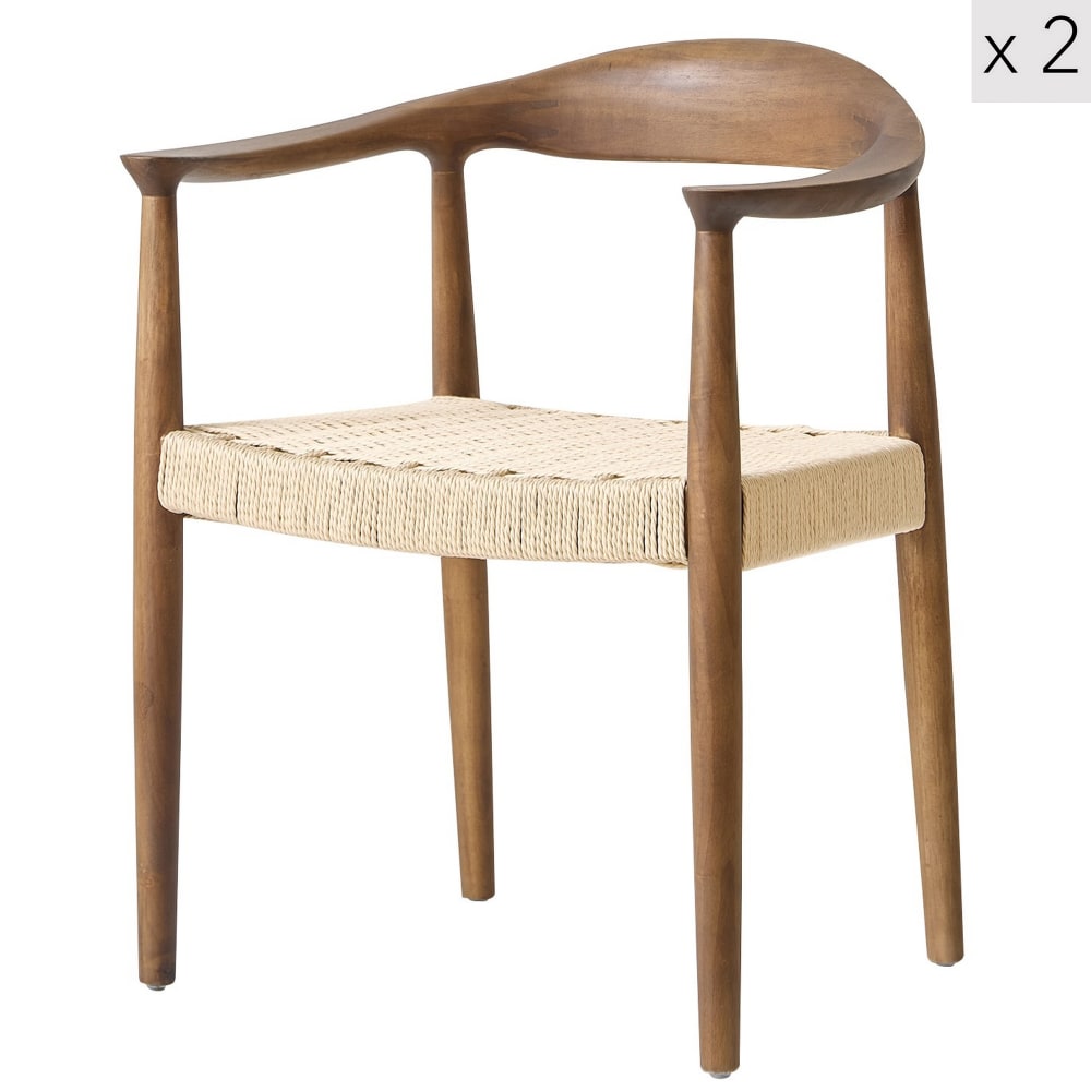 wohnli-moebel-suche-M26047012 Wohnli Möbelsuche - Esszimmerstühle (2er Set) aus dunklem Holz und Seil