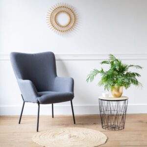 Sessel in grauem Schlingenstoff 79x98x72cm Stoff Grau Happy Garden Sofas und Sessel Sessel, Poufs und Fußbänke Sessel