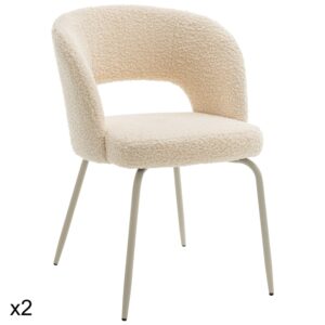 wohnli-moebel-suche-M26047404 Wohnli Möbelsuche - Set aus 2 Stühlen aus beigem Schlaufenstoff