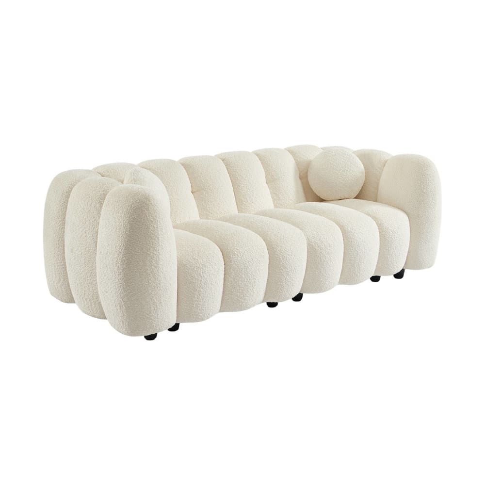 wohnli-moebel-suche-M26047540 Wohnli Möbelsuche - 3-Sitzer-Sofa im Muscheldesign Bouclé-Bezug cremeweiß