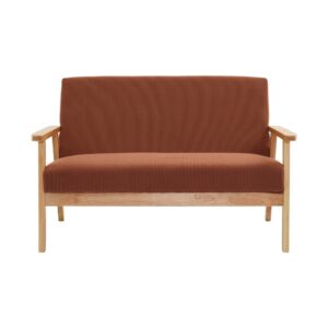 wohnli-moebel-suche-M26047774-1 Banksofa + Sessel Cord-Bezug braun 130x69x79cm Samt Braun sweeek Sofas und Sessel Sofas 2-Sitzer-Sofas & 3-Sitzer-Sofas