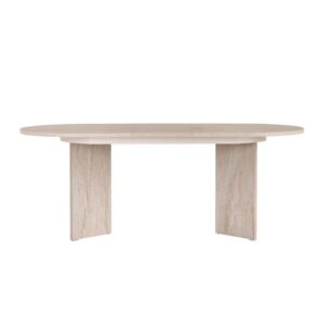 wohnli-moebel-suche-M26048007 Wohnli Möbelsuche - Ausziehbarer Esstisch für 6 bis 8 pers L160/200 cm - Travertindekor