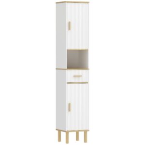 Wohnli Möbelsuche - Meuble colonne salle de bain 2 portes tiroir bois blanc