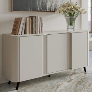 wohnli-moebel-suche-M26050274-1 Beigefarbenes Sideboard – 3 Türen – 150 cm 150x75x150cm Holz Beige MSO Möbel Esszimmermöbel Sideboards, Highboards & niedrige Anrichten
