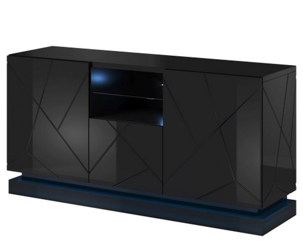 wohnli-moebel-suche-M26050287 Wohnli Möbelsuche - Schwarzes Designer-Sideboard 150 cm mit integrierter Beleuchtung