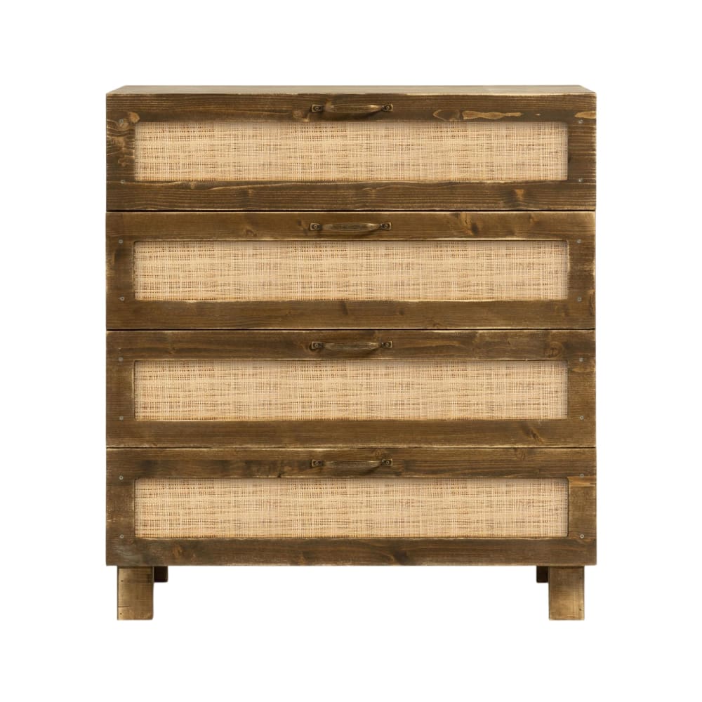 wohnli-moebel-suche-M26050551 Wohnli Möbelsuche - Kommode Tannenholz Massiv Naturfasern Braun 4 Schubladen