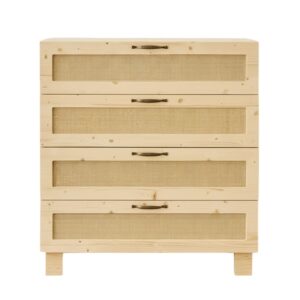 wohnli-moebel-suche-M26050552 Wohnli Möbelsuche - Kommode Tannenholz Massiv Naturfasern Beige 4 Schubladen
