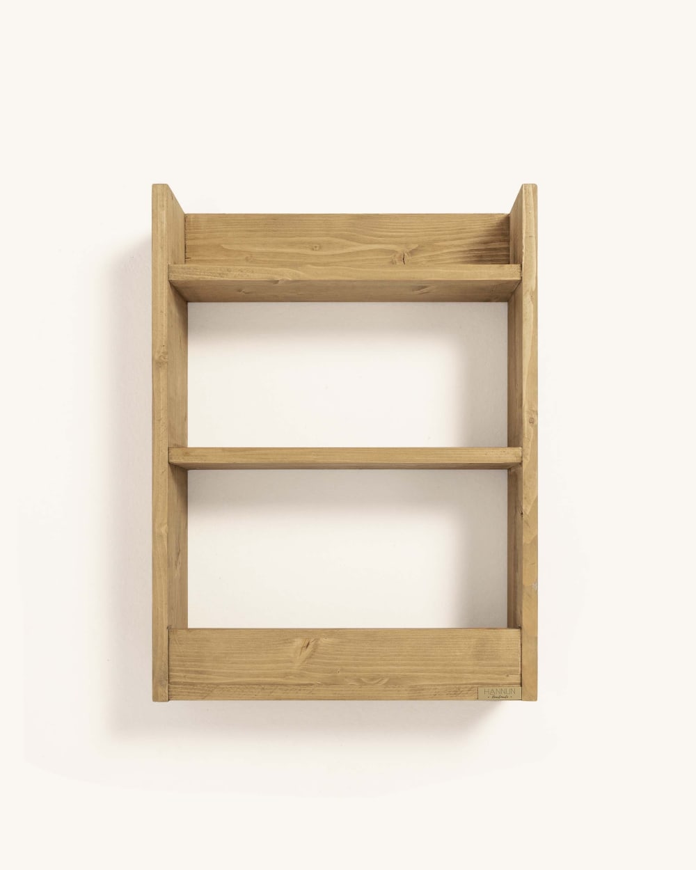 Schweberegal aus massivem Tannenholz Natur 45x60x12cm Holz Braun Hannun Möbel Wohnzimmermöbel Regale