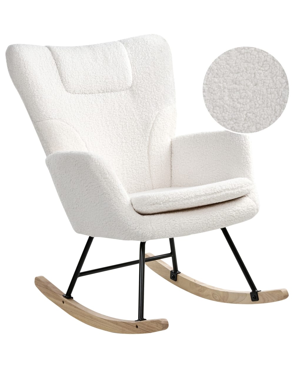 Wohnli Möbelsuche - Schaukelsessel aus Bouclé 98cm