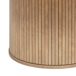 wohnli-moebel-suche-M26051145-1 Runder Couchtisch mit geriffeltem Fuß 70x40x70cm Spanplatte Beige Decoratie Möbel Wohnzimmermöbel Couchtische