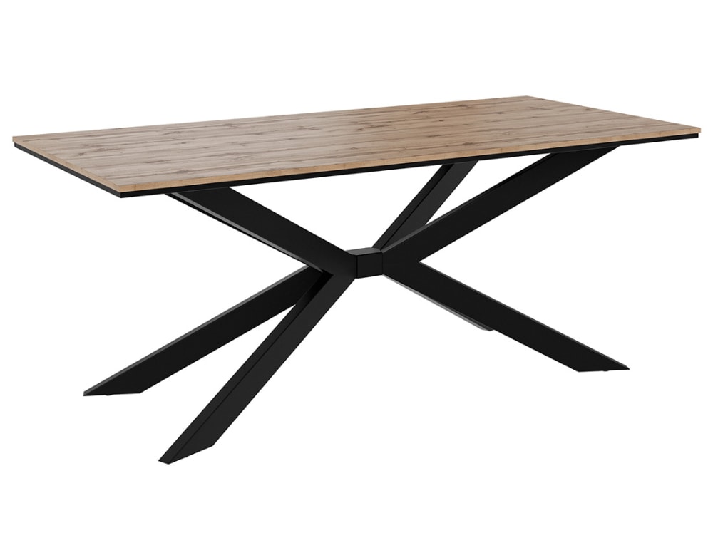 wohnli-moebel-suche-M26055692 Wohnli Möbelsuche - Casey - table à manger - plateau effet bois - pieds en métal - 4 à 8