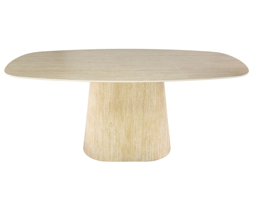 Wohnli Möbelsuche - Aubin - table à manger - effet travertin - 4 à 6 personnes