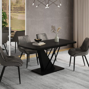 wohnli-moebel-suche-M26055926-1 Esstisch ausziehbar Schwarz 120x77.4cm 120x78x80cm Spanplatte Schwarz Vicco Möbel Esszimmermöbel Esstische
