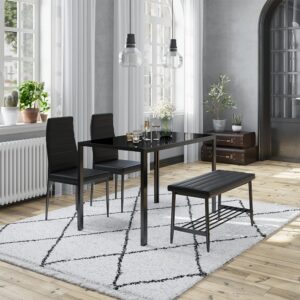 wohnli-moebel-suche-M26055972-1 Sitzbank Schwarz 85x46.5cm 85x47x35cm PVC - Polyvinlychlorid Schwarz Vicco Möbel Esszimmermöbel Esstische