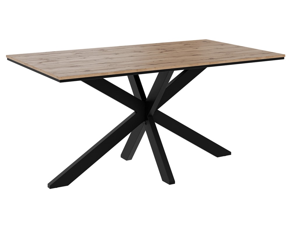 wohnli-moebel-suche-M26055999 Wohnli Möbelsuche - Tom - table à manger - plateau effet bois - pieds en métal - 4 à 6