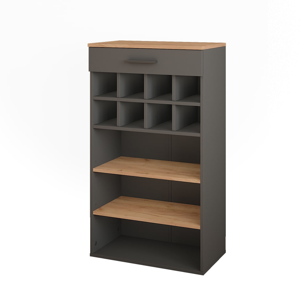 Wohnli Möbelsuche - Weinregal  Goldkraft Eiche/Anthrazit 60x106cm