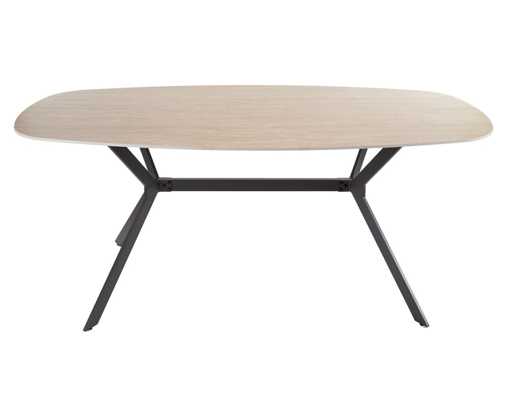 wohnli-moebel-suche-M26056477 Wohnli Möbelsuche - Ruben - table à manger - plateau en céramique effet travertin - pieds