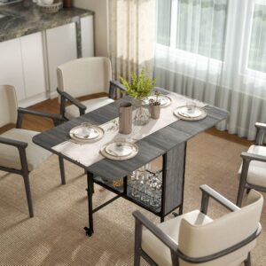 wohnli-moebel-suche-M26056512-1 Klapp- & Ausziehtisch Grau 130x74x80cm Spanplatte Grau Homcom Möbel Esszimmermöbel Esstische
