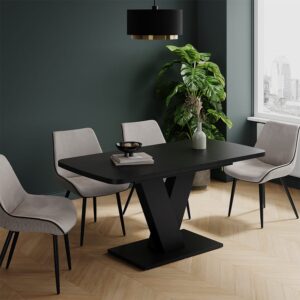 wohnli-moebel-suche-M26056532-1 Esstisch ausziehbar Schwarz 120x77.4cm 120x78x80cm Spanplatte Schwarz Vicco Möbel Esszimmermöbel Esstische