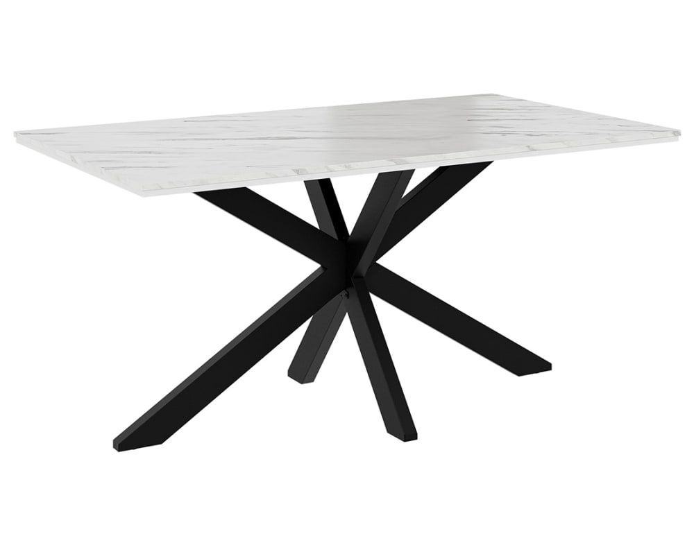 wohnli-moebel-suche-M26056566 Wohnli Möbelsuche - Tom - table à manger - plateau effet marbre - pieds en métal - 4 à 6