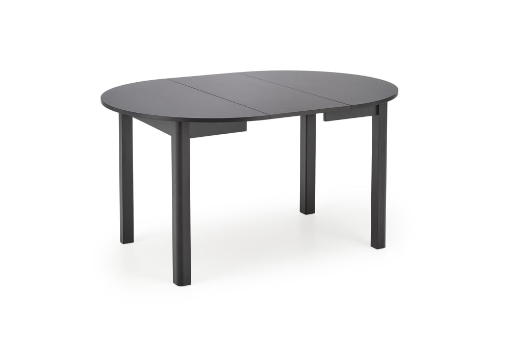 Schwarzer ausziehbarer runder Esstisch 100 cm 102x76x102cm Holz Schwarz MSO Möbel Esszimmermöbel Esstische